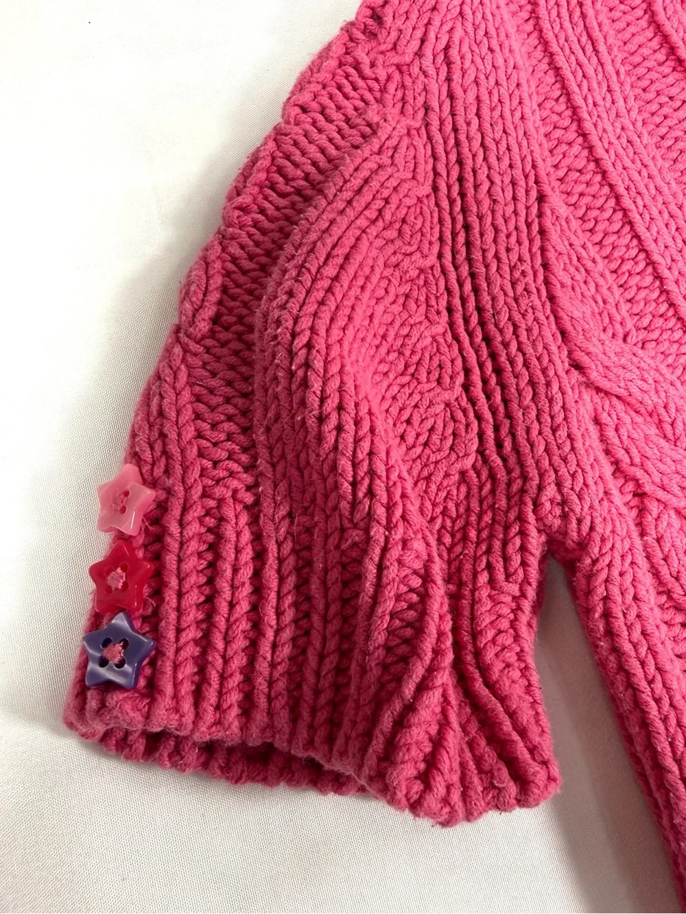 GYMBOREE Girls Cable Knit Sweater Dress 6 2009 Star Button Preppy Cottagecore